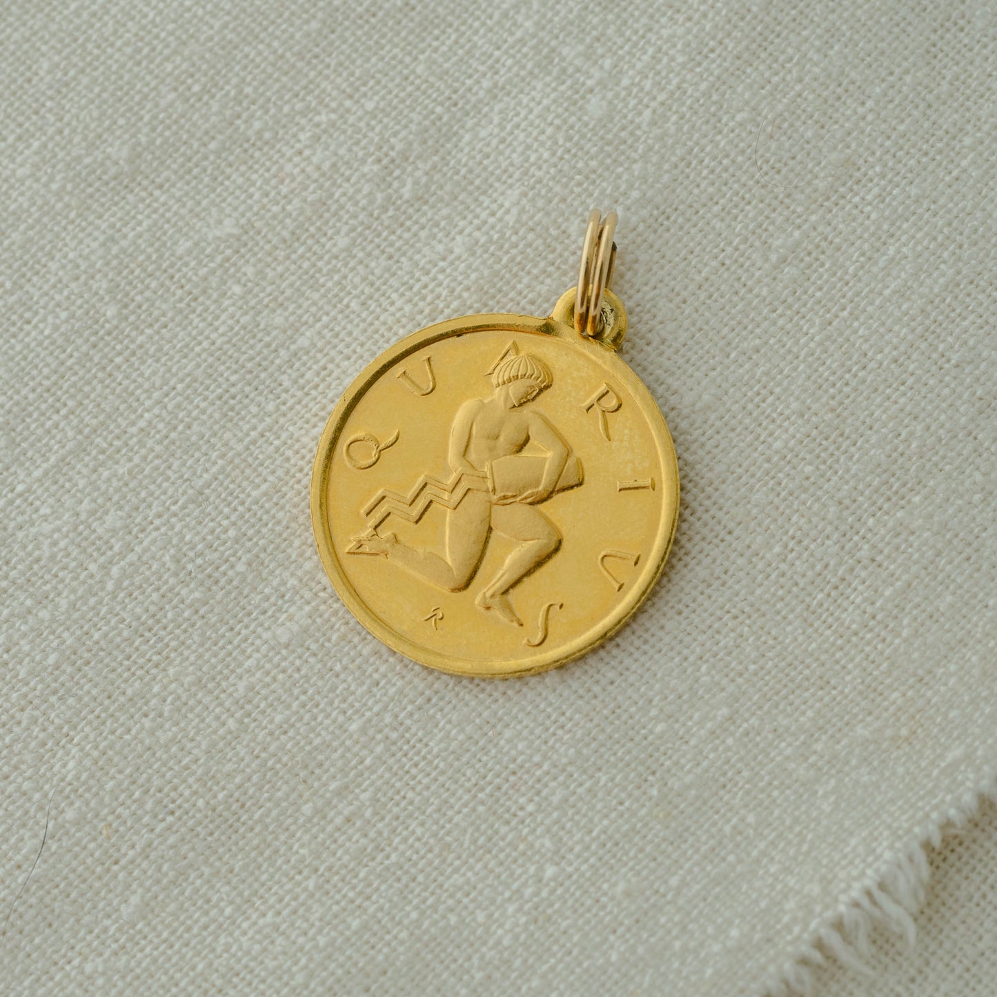 70’s Aquarius Pendant in 18k Gold by Franklin Mint