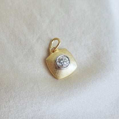 Handmade Diamond Pendant in 18K and Platinum