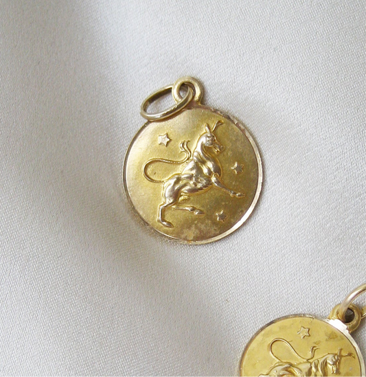 Italian 14K Taurus Zodiac Pendant