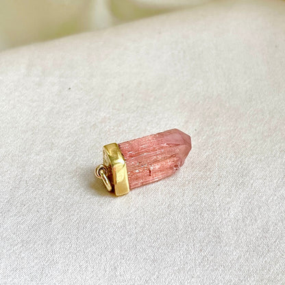 Imperial Topaz Crystal Pendant in 22K + 18K