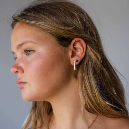 9k Repurposed Hammered Bar Earrings