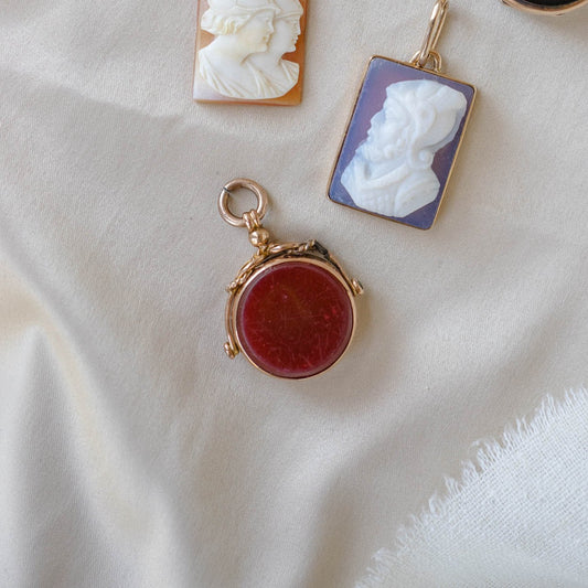 Dual Sided Spinner Pendant with Bloodstone & Carnelian