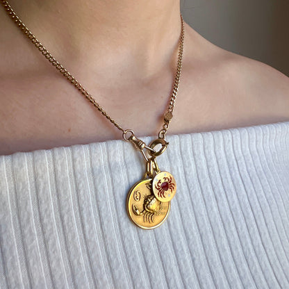 French 18k Gold Cancer Zodiac Pendant by Charles Perroud