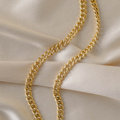 Antique Victorian 18K Gold Curb Link Watch Chain Necklace