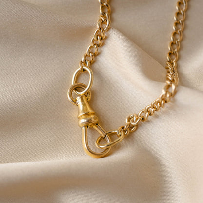 Antique Pocket Watch Chain Necklace in 10k Gold