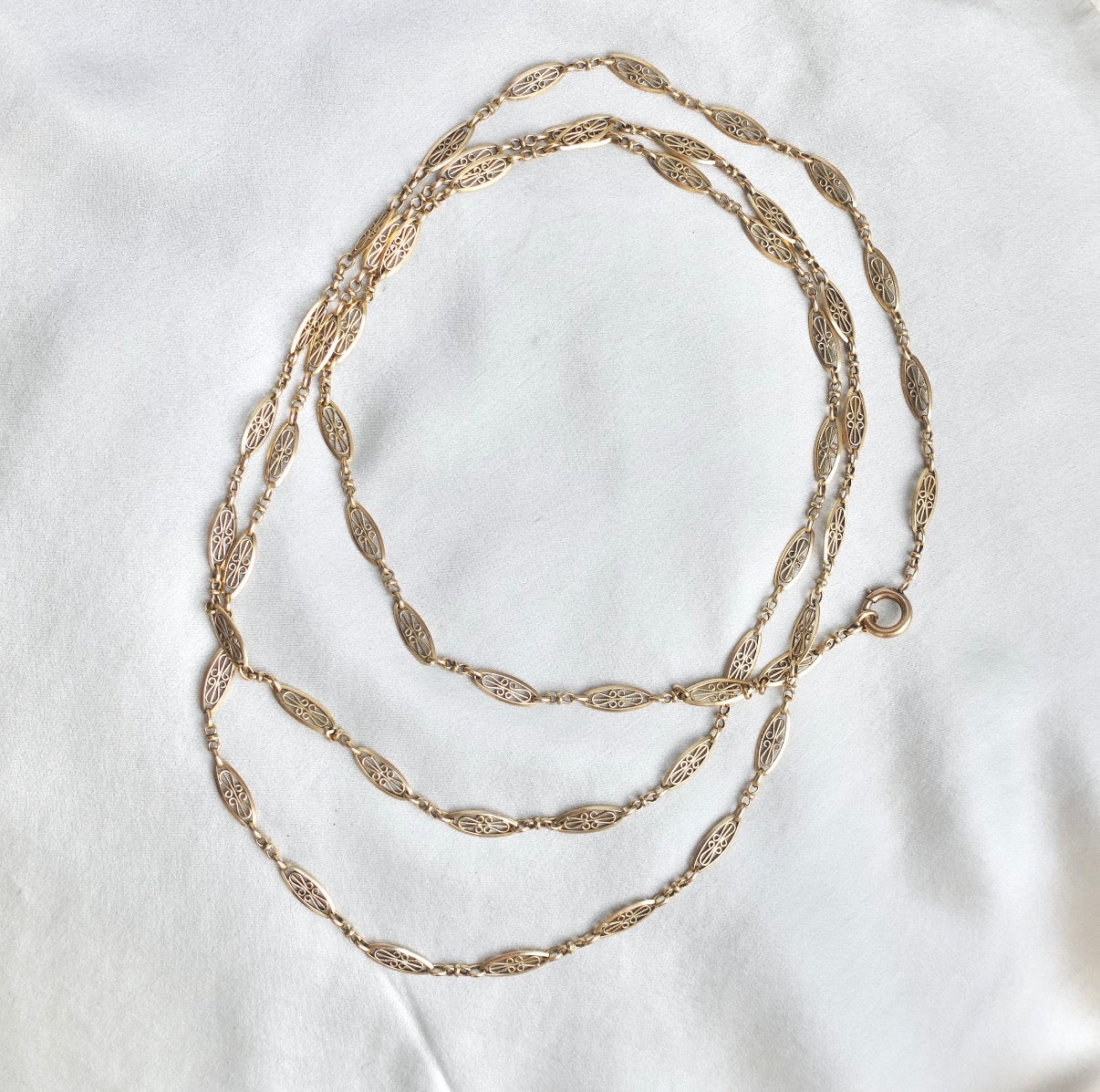 French 18K Gold Long Guard Chain