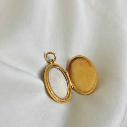 Forget-Me-Not  Victorian Turquoise & Diamond Locket in 15K Gold