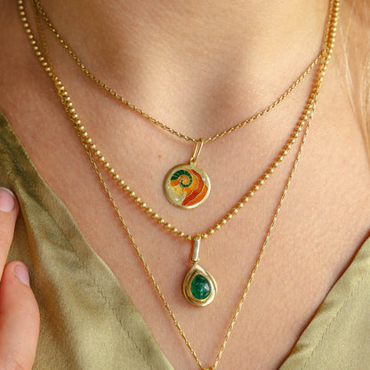 Gorgeous 60s 18k Enamel Aries Pendant