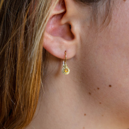 Delicate Sapphire Drop Earrings in 18K