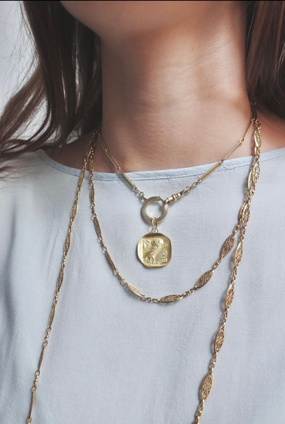 French 18K Gold Long Guard Chain