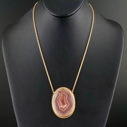 Striking Italian 18k Gold and Agate  Necklace