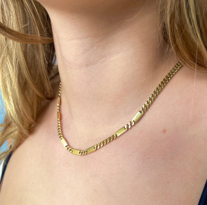 The Dash-Iconic Solid 18K Cuban Curb with Bar Embellishments