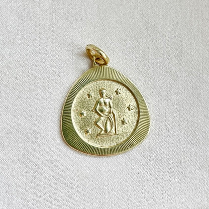 Aquarius Medallion in 14K