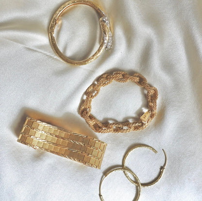Torino: 1930s Italian Cable Link Gold Bracelet