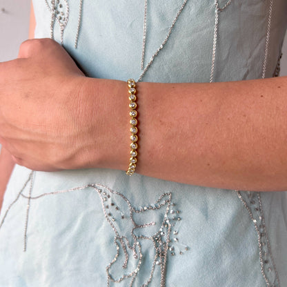 Vintage Tiffany 18K Yellow Gold Bubble Diamond Tennis Bracelet