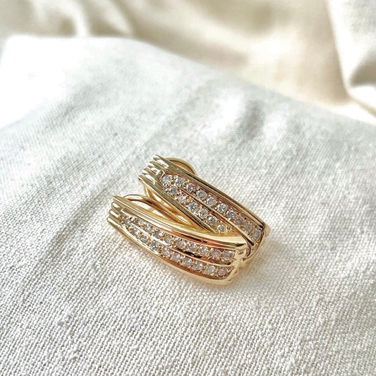 Double Diamond Channel Earrings