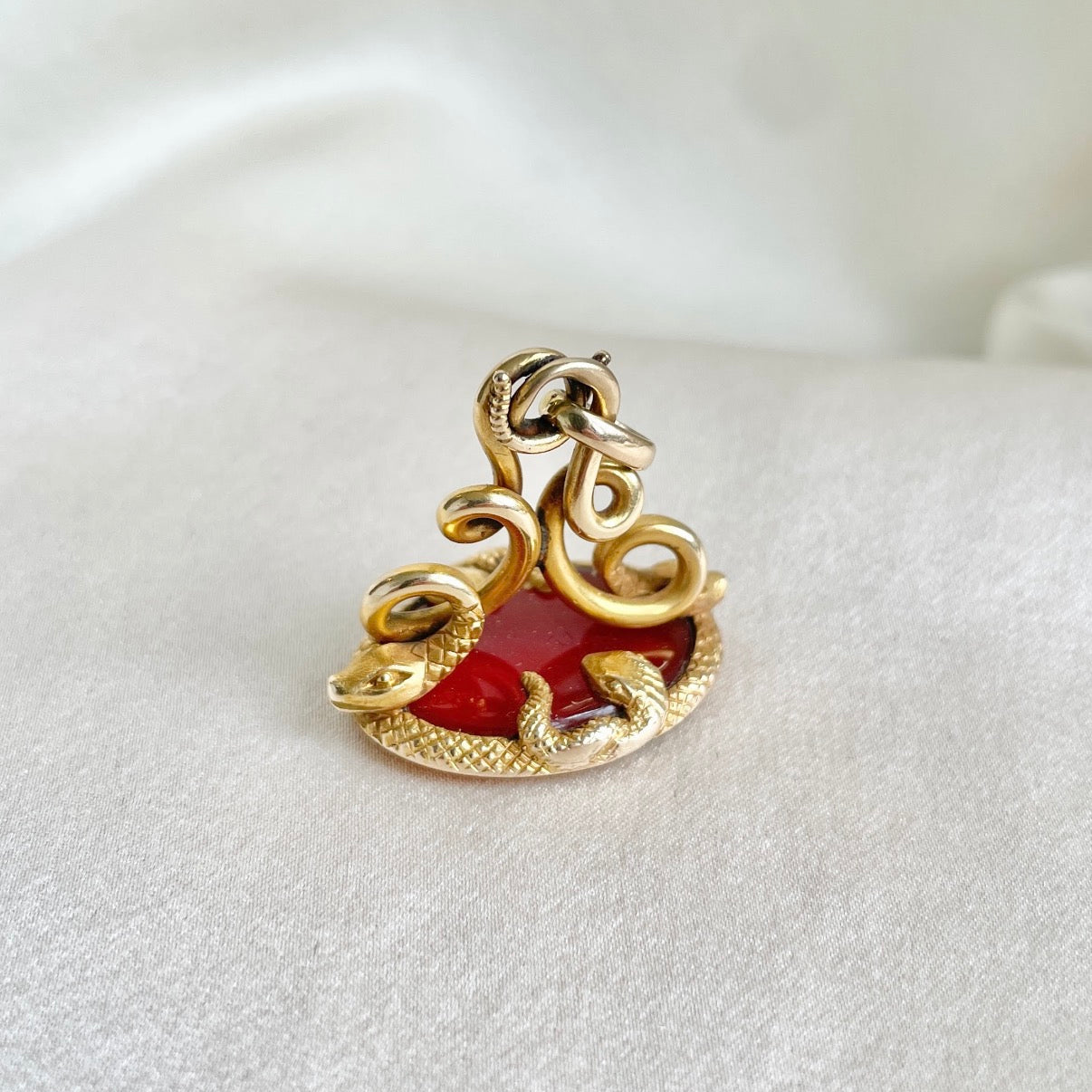 Victorian Quadruple Snake Carnelian Fob