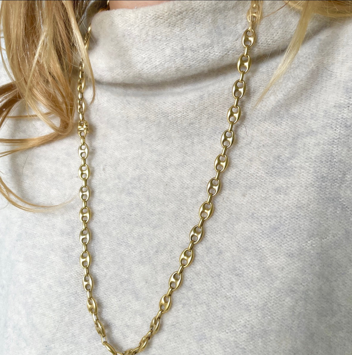 Vintage Italian Solid 18k Mariner Chain