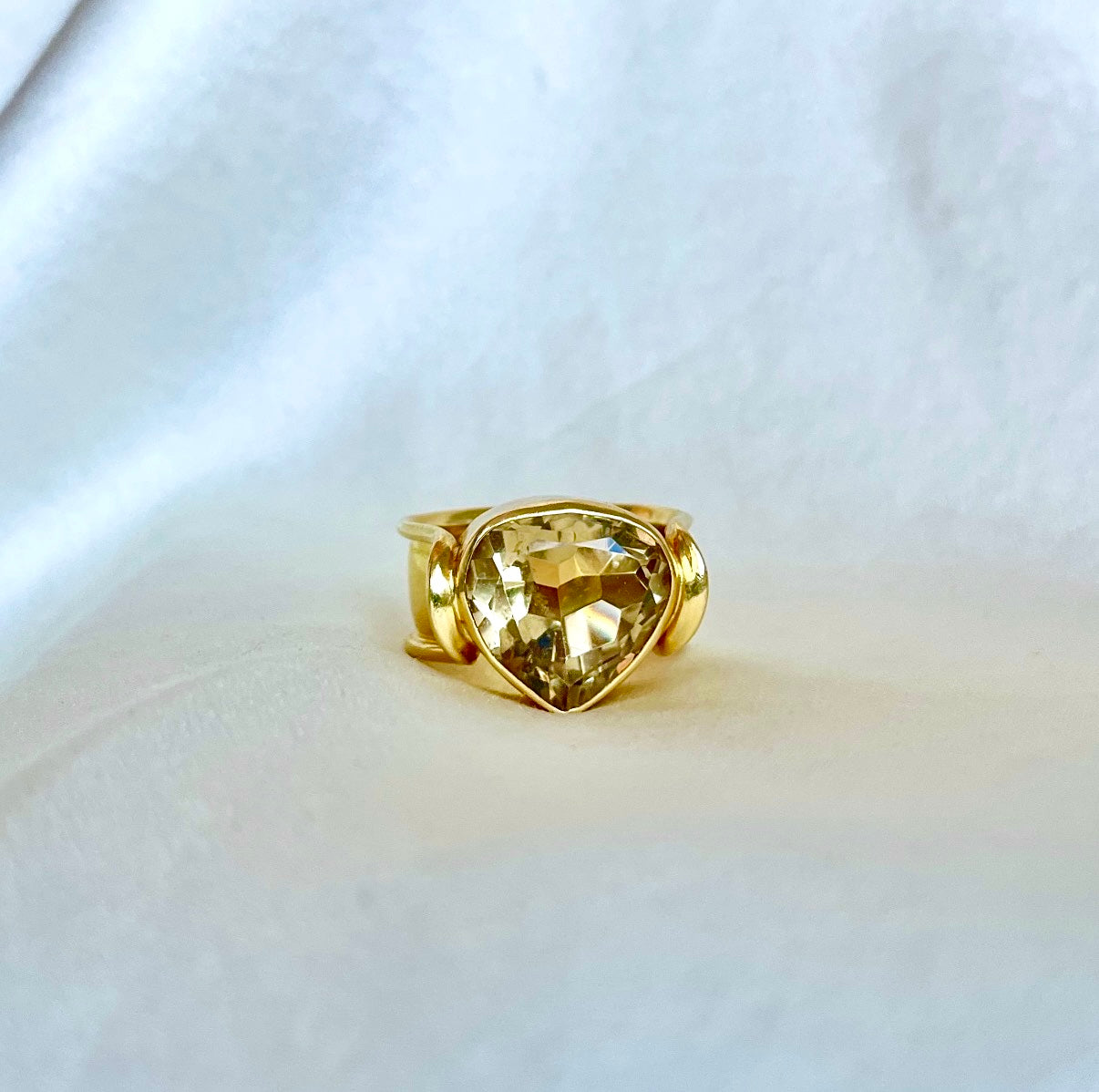 Sculptural Smoky Topaz Ring