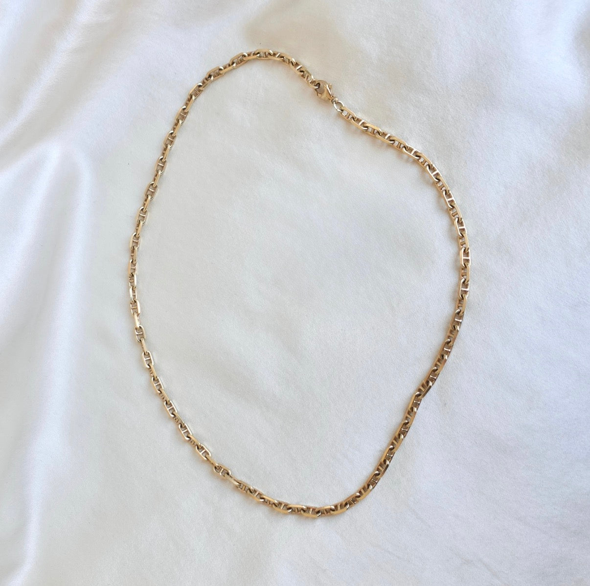 Italian Beveled Mariner Link Chain—18 inch length