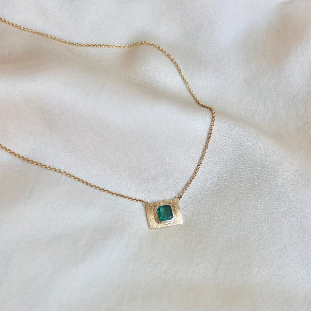 Emerald Florentine 18K Necklace