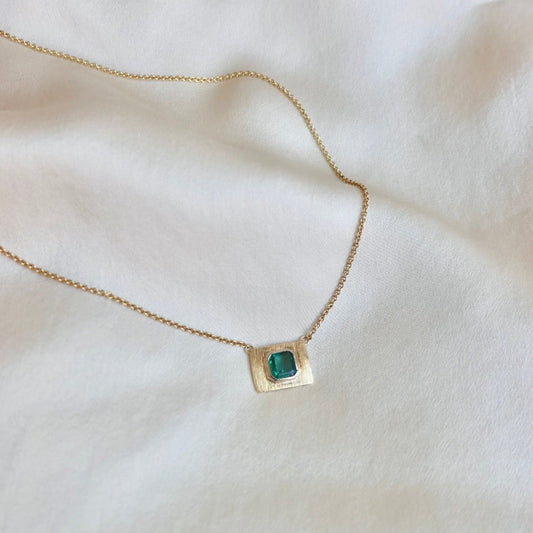 Emerald Florentine 18K Necklace