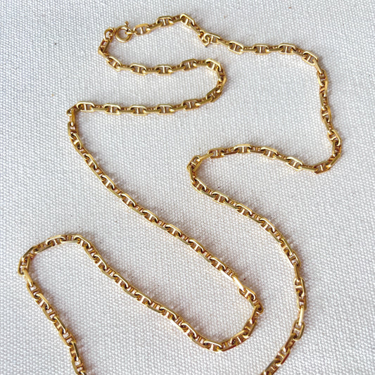 80’s Italian Gucci Style Mariner Link Chain in 30 inch length