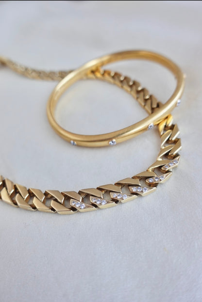 18K Gold Diamond Bangle Bracelet