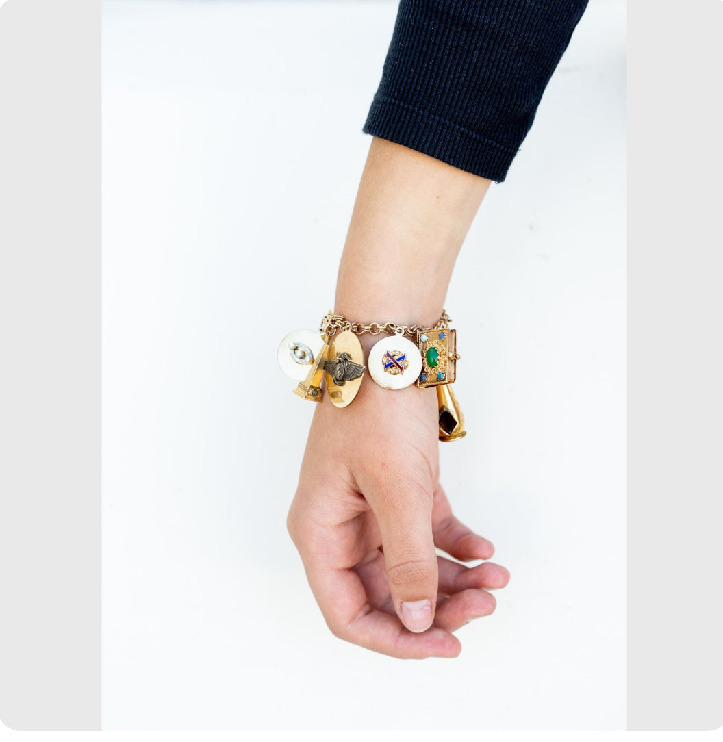 Double Cable Link 14k Gold Bracelet