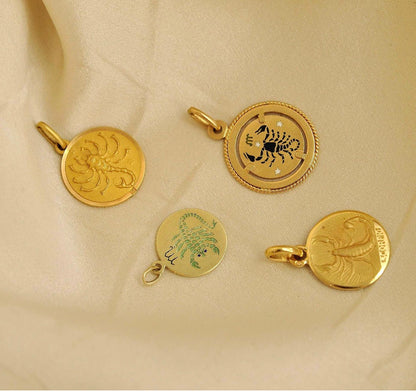 Italian Enamel Scorpio with Braided Border