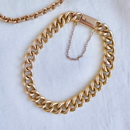 Quietly Perfect 18K Rounded Curb-Vintage Rounded Curb Bracelet in 18K