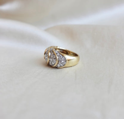 French New Wave: 18K Diamond Pave Ring