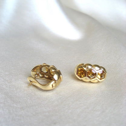 Oh Honey! Citrine Demi-Hoop Earrings
