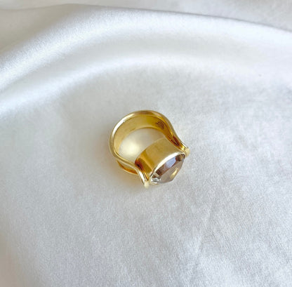 Sculptural Smoky Topaz Ring