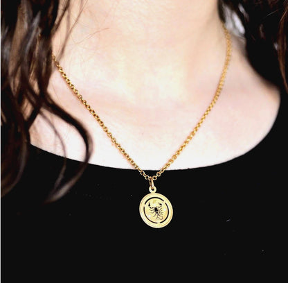 Italian Enamel Scorpio with Braided Border