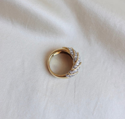 French New Wave: 18K Diamond Pave Ring