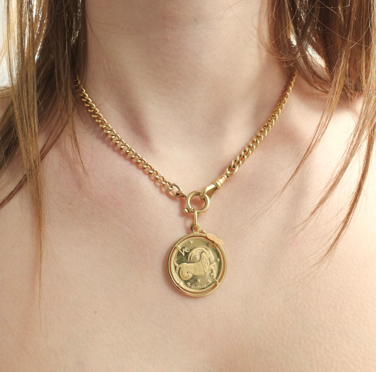 Italian Capricorn 18K Italian Zodiac Pendant
