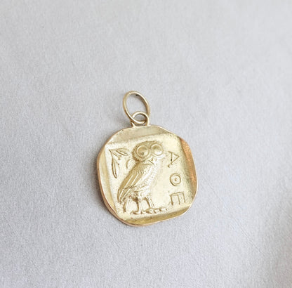 Athenian Owl 18K Gold Pendant