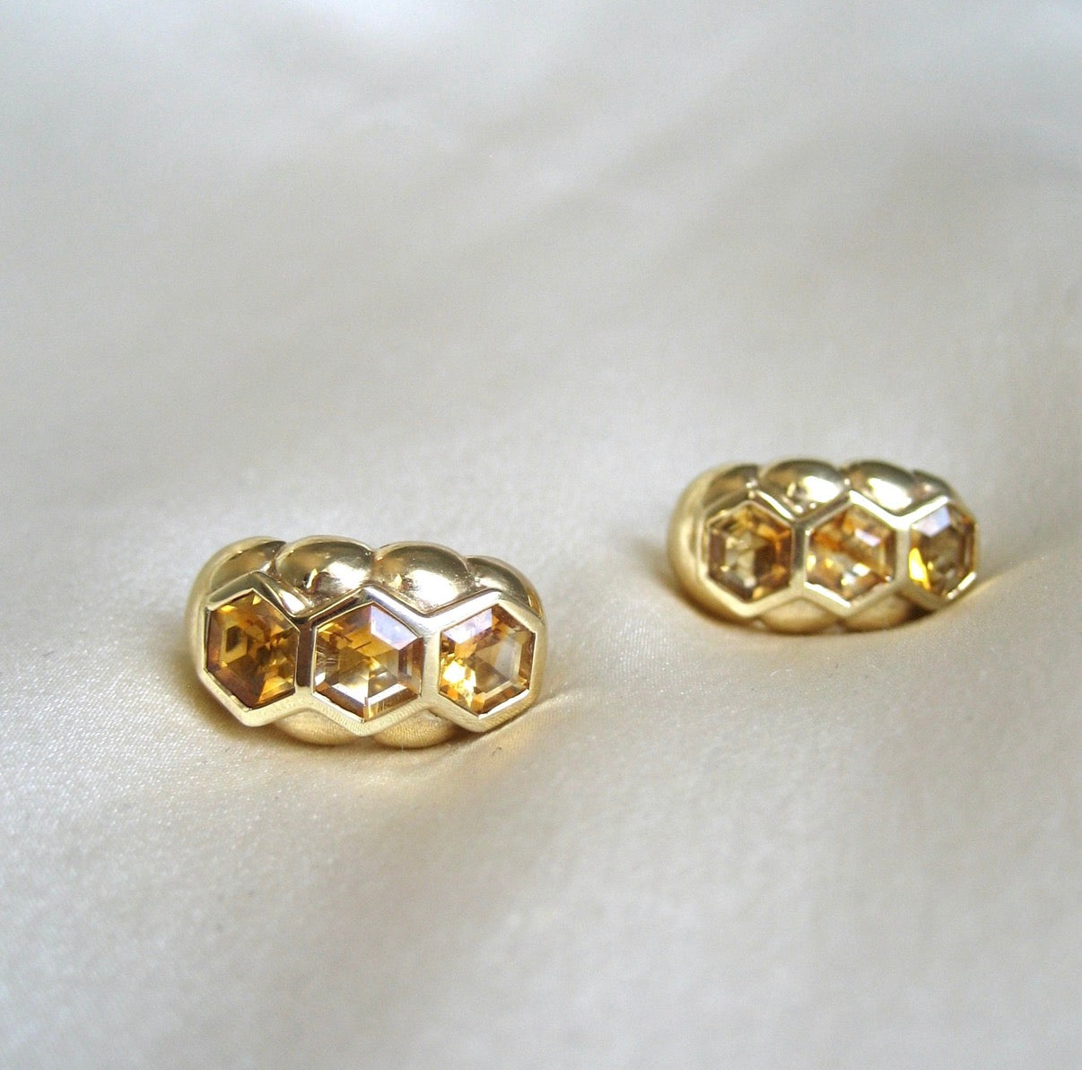 Oh Honey! Citrine Demi-Hoop Earrings