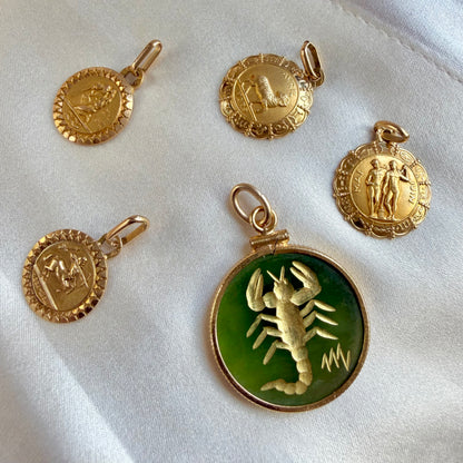 French Petite 18K Sagittarius Zodiac Medallion