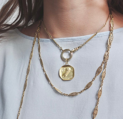 Athenian Owl 18K Gold Pendant
