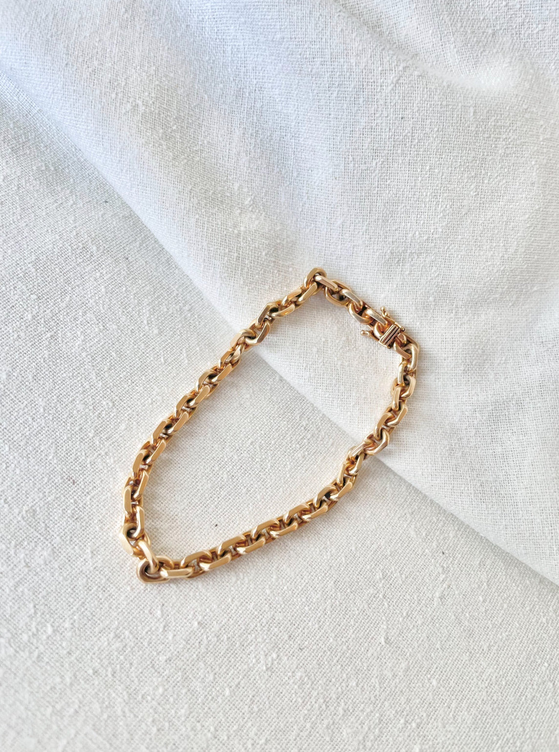 Vintage Swedish 18k Biker Cable Link Bracelet