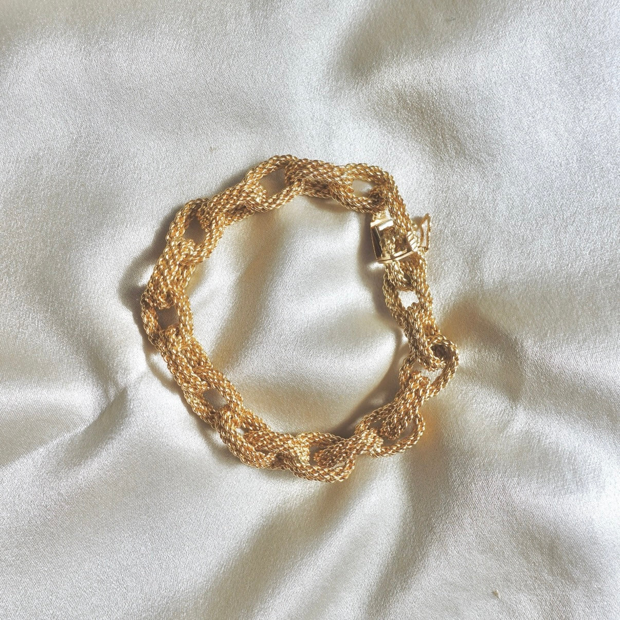Torino: 1930s Italian Cable Link Gold Bracelet