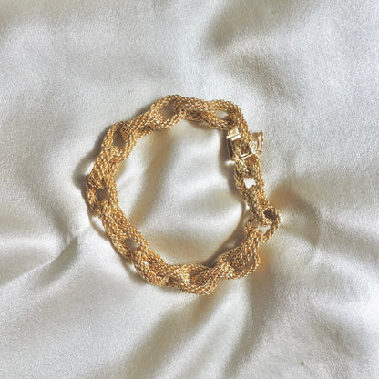 Torino: 1930s Italian Cable Link Gold Bracelet