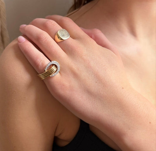 Lucky Horseshoe Diamond Ring