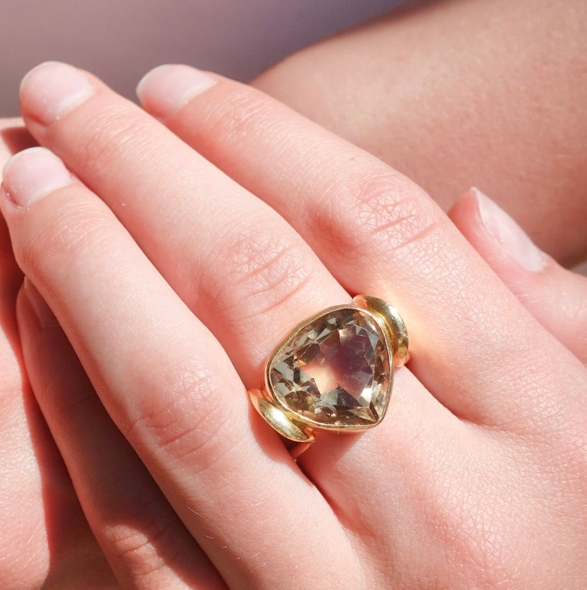 Sculptural Smoky Topaz Ring
