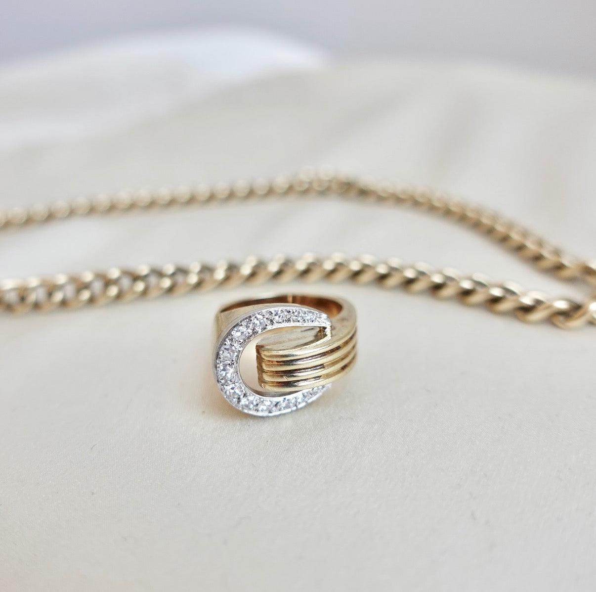 Lucky Diamond Horseshoe Ring