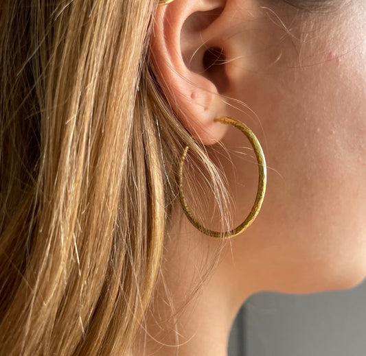 Classic Circular Hammered Hoops