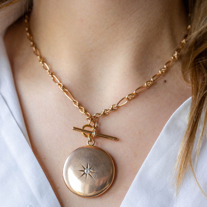 9k Twisted Rose Gold Pocket Watch Chain Necklace
