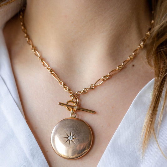 9k Twisted Rose Gold Pocket Watch Chain Necklace